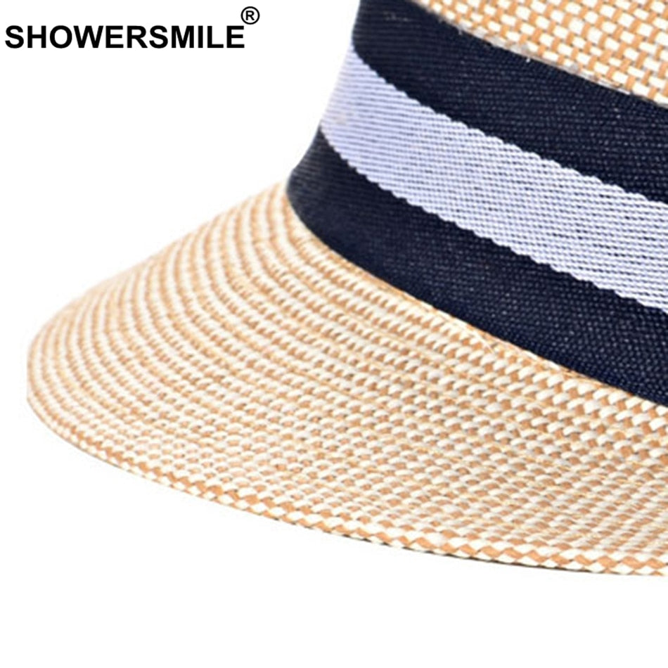 SHOWERSMILE Grey Jazz Hat Men Classic Patchwork Fedora Hats Male British Style Brand 2022 Summer Outdoor Bucket Hats And Caps - bertofonsi