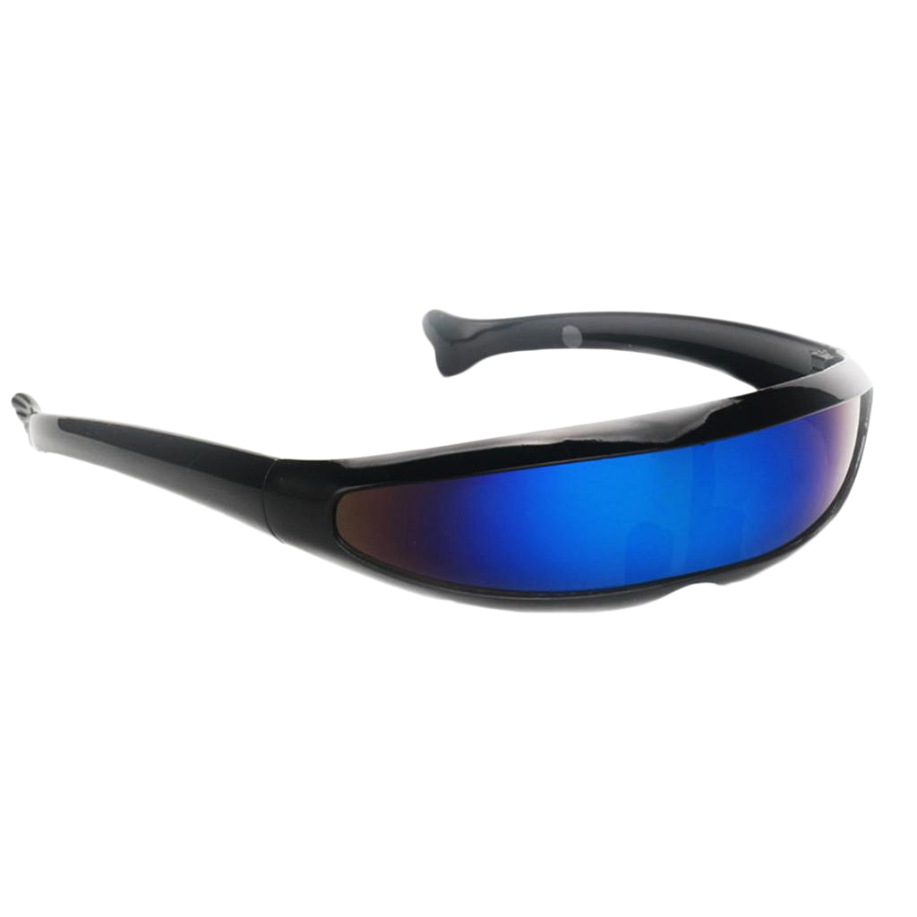 Funny Plastic Color Mirrored Single Lens Visor Sunglasses Cyclops Cosplay Glasses Cosplay Glasses - bertofonsi