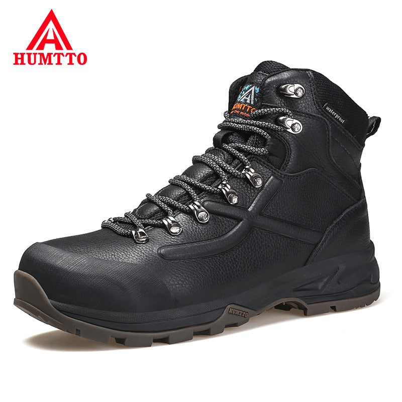 HUMTTO Waterproof Hiking Shoes for Men Leather Outdoor Sneakers 2021 Trekking Boots Camping Hunting Mountain Tactical Mens Shoes - bertofonsi