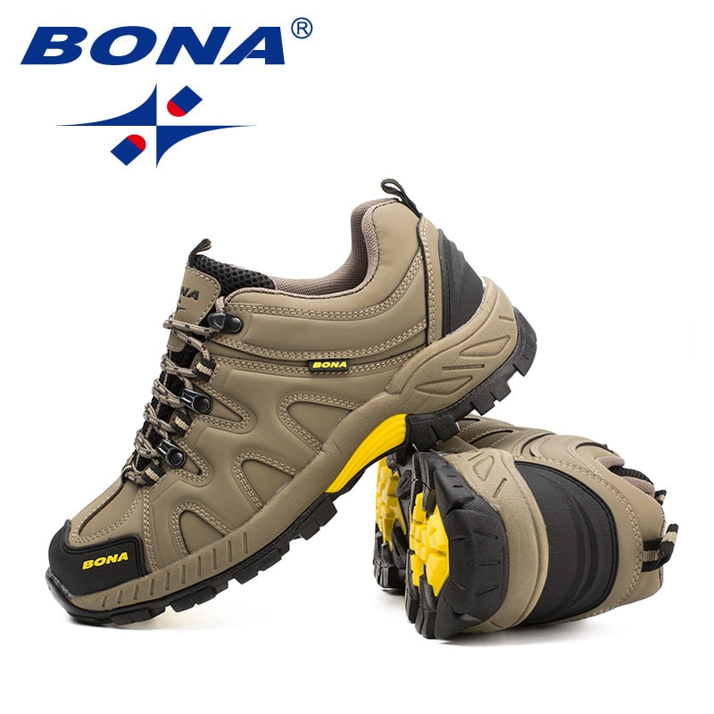 BONA New Arrival Classics Style Men Hiking Shoes Lace Up Men Sport Shoes Outdoor Jogging Trekking Sneakers Fast Free Shipping - bertofonsi