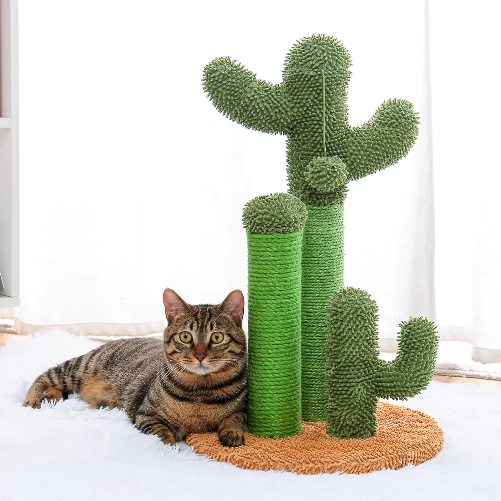 Dropshipping Adequate Cactus Cat Scratching Post with Sisal Rope Cat Scratcher Cactus for Young and Adult Cats climbing frame - bertofonsi