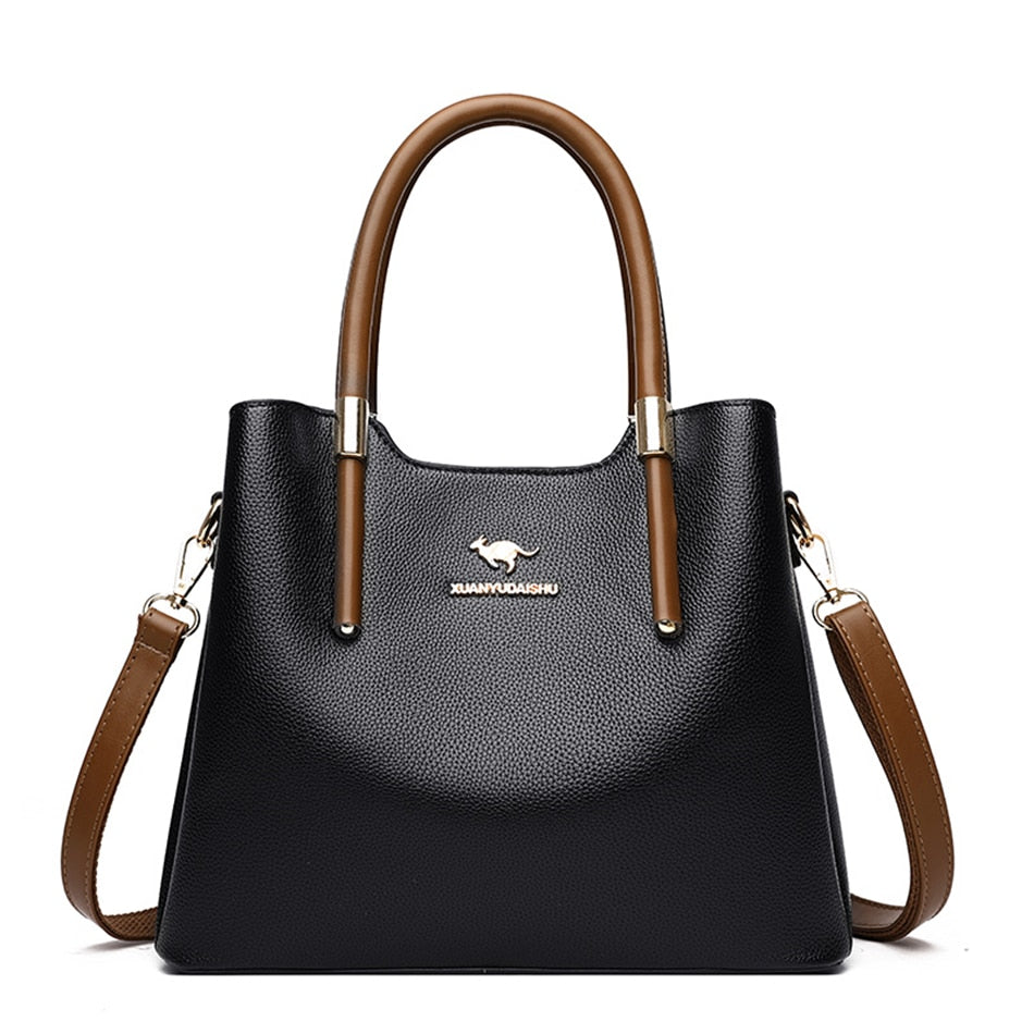 Leather Casual Crossbody Bags for Women 2021 Ladies Luxury Designer Tote Handbag Top-Handle High Quality Shoulder Bag Sac A Main - bertofonsi