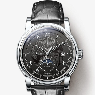 New LOBINNI Luxury Brand Seagull ST16K3-3A Automatic Mechanical Men's Watches Sapphire World Time 50M Waterproof Clocks L16003-5 - bertofonsi