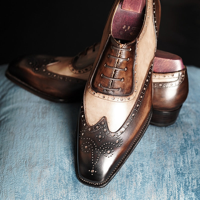 Cie Fiddle-Back Beveled Waist Mens Dress Shoes Real Leather High Quality Wedding Shoes Formal Italian Design Shoes Handmade OX54 - bertofonsi