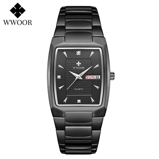 Men&#39;s Wristwatch 2022 WWOOR Brand Luxury Quartz Watch Waterproof Business Male Date Clock Casual Fashion Black Relogio Masculino - bertofonsi