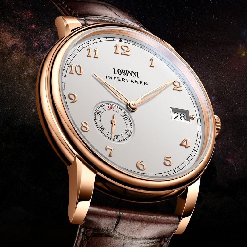 Switzerland Luxury Brand LOBINNI Watches Men Hangzhou 5000A Micro-Rotor Automatic Mechanical Sapphire 50M Waterproof Clock L1888 - bertofonsi