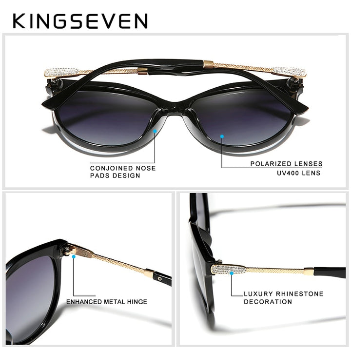 KINGSEVEN 2022 Polarized Women's Sunglasses Gradient Lens Luxury Sun glasses Brand Lentes de sol Mujer - bertofonsi