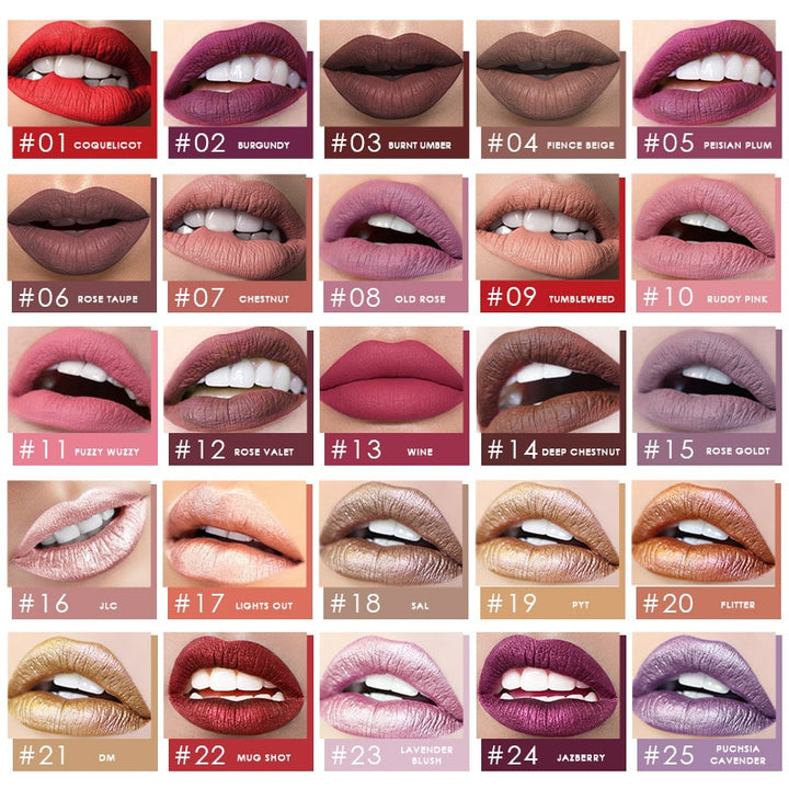 Focallure 28 Color Waterproof Matte Liquid Lipstick Lip Tint Long Lasting Nude Lipgloss Makeup Cosmetic - bertofonsi