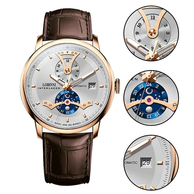 FREE Shipping Lobinni New Men&#39;s Limited Edition Hot-Selling Mechanical Watch Gift Box Men&#39;s watches 2020 modern Male watch Paga - bertofonsi