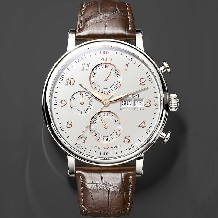 Luxury Brand Switzerland LOBINNI Perpetual Calendar Automatic Mechanical Men's Watches Sapphire Multi-function Clocks L13019-9 - bertofonsi