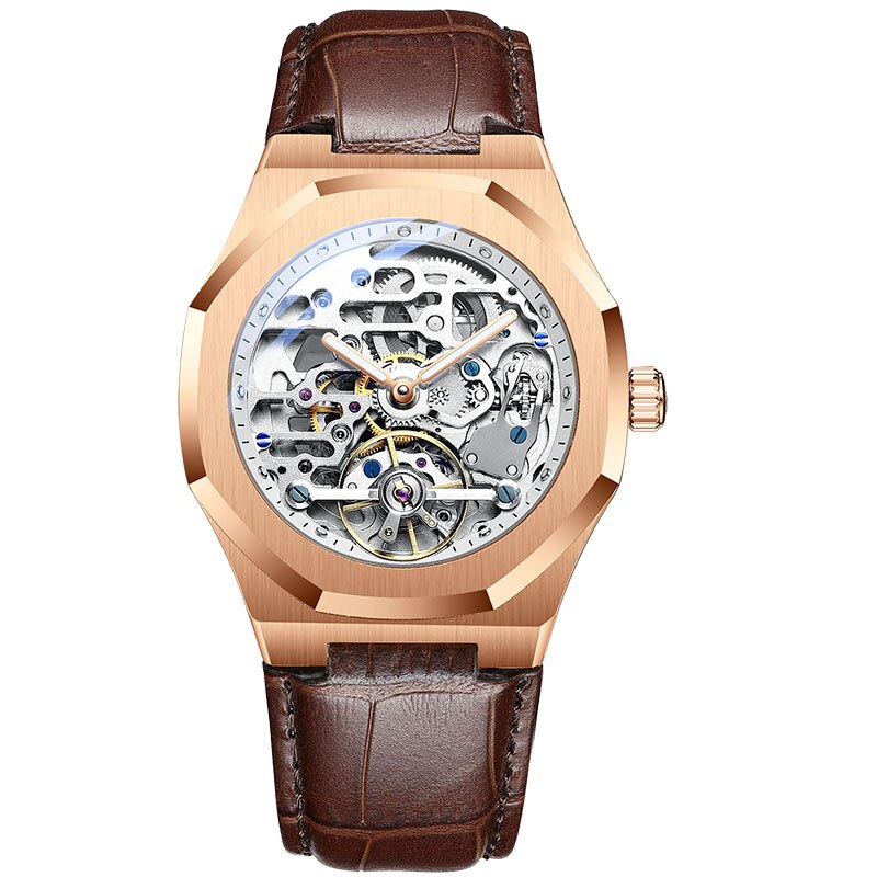 AILANG genuine self-winding watch men&#39;s mechanical watch automatic brand-name wine barrel shape 2020 new hollow square - bertofonsi