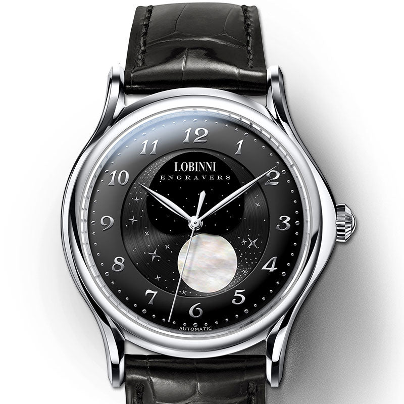 Switzerland Lobinni Seagull Self-Wind Automatic Men Watch Sapphire Business Men's Mechanical Watches Waterproof reloj hombre - bertofonsi