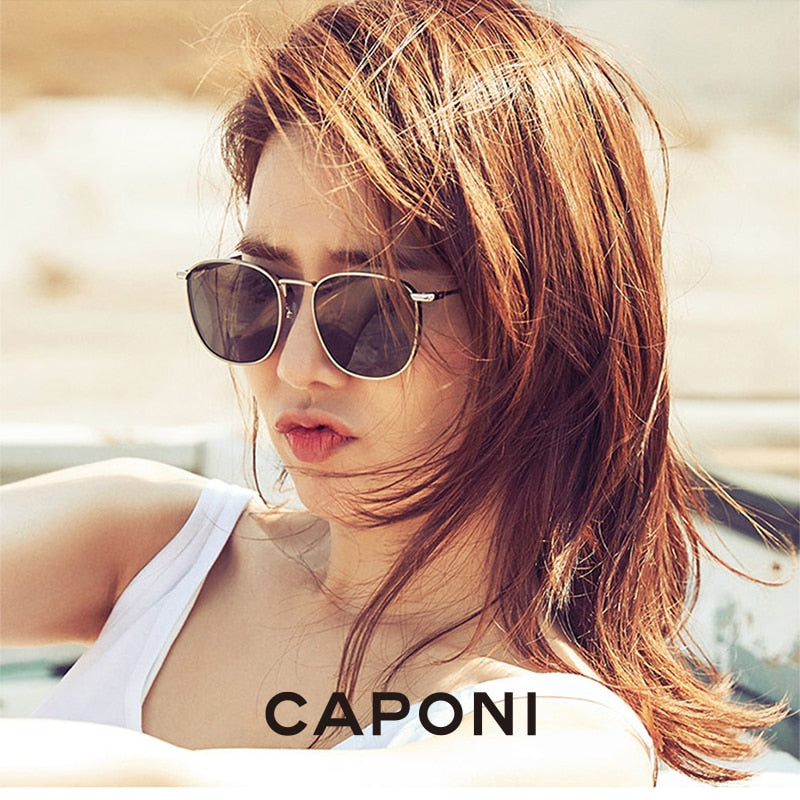 CAPONI Classic Sunglasses Women Designer Square Sun Glasses For Women Fashion Polarized UV400 Standard Protect Eyewear 1872 - bertofonsi