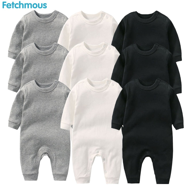 Baby Boys Rompers Roupa De Bebes Long Sleeve Winter Soft Cotton Girls Clothes NewBorn Clothing Solid kids outfit jumpsuit - bertofonsi