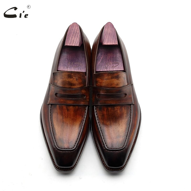 cie Goodyear welted loafer men formal shoes leather sole shoes for men office dress  patina brown business leather loafer 213 - bertofonsi