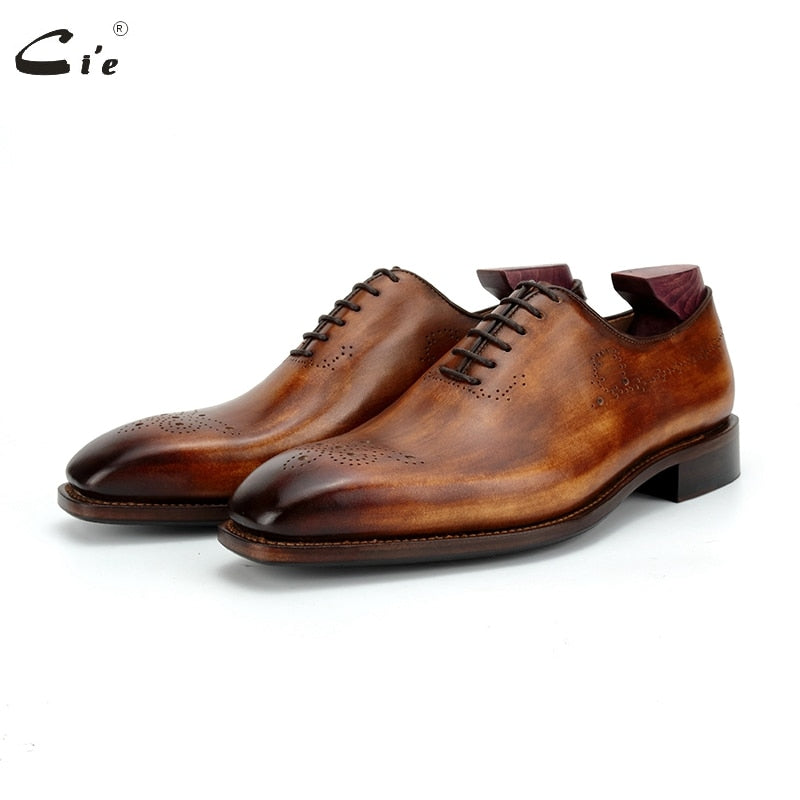 cie Handmade Calf Leather Outsole Men Dress Shoe Goodyear Welted Full Grain Calf Leather Oxford Men Office Business Shoes OX810 - bertofonsi