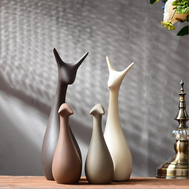 Simple Modern Ceramic Figurines Livingroom Ornament Home Furnishing Decoration Crafts Office Coffee Wedding  Ceramic  Gift - bertofonsi