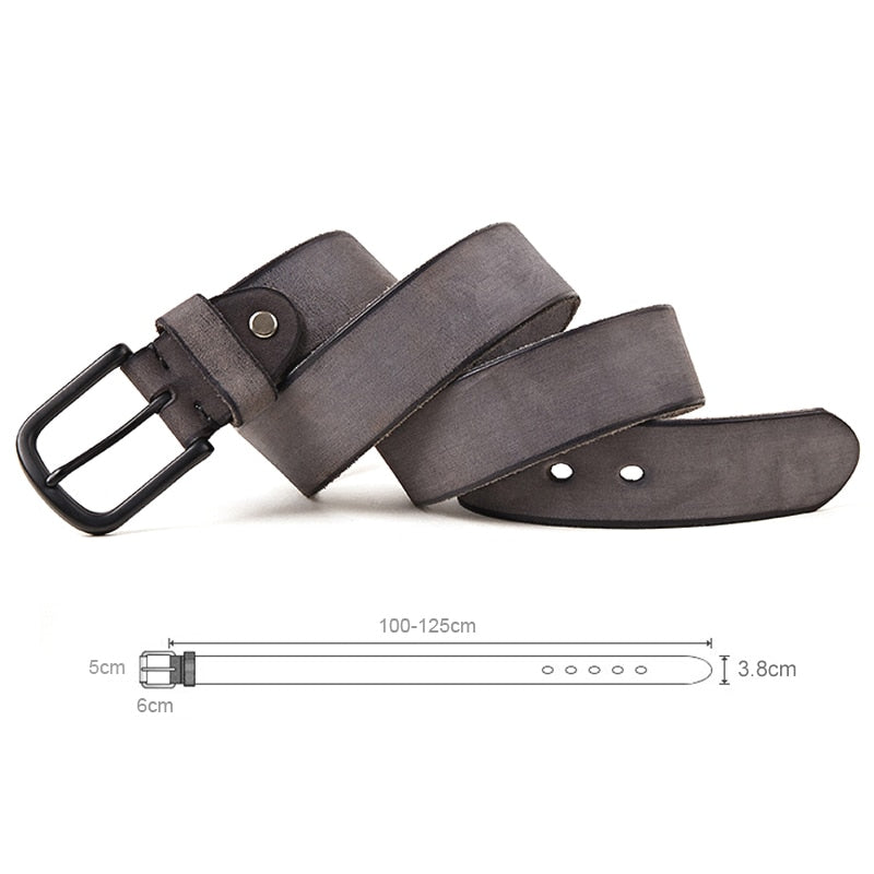 MEDYLA 100% original leather men's belt matte metal pin buckle soft tough leather belt for men without interlayer male belt - bertofonsi