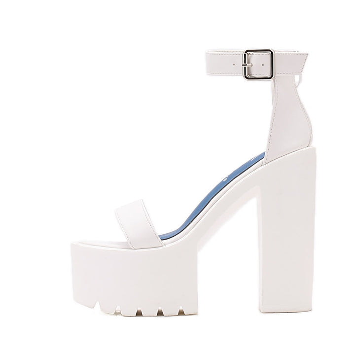 Women&#39;s Sandals 2023 New High Heel Sexy Fashion Waterproof Platform Buckle Zipper Breathable Nightclub Party Casual Shoes - bertofonsi