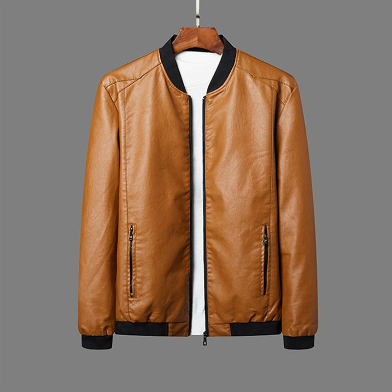 Jackets Men Brand Clothing PU Leather Jacket Men Plus Size Blazer Casual Mens Jackets Motorcycle Windbreake 5XL 6XL 7XL 8XL Plus - bertofonsi