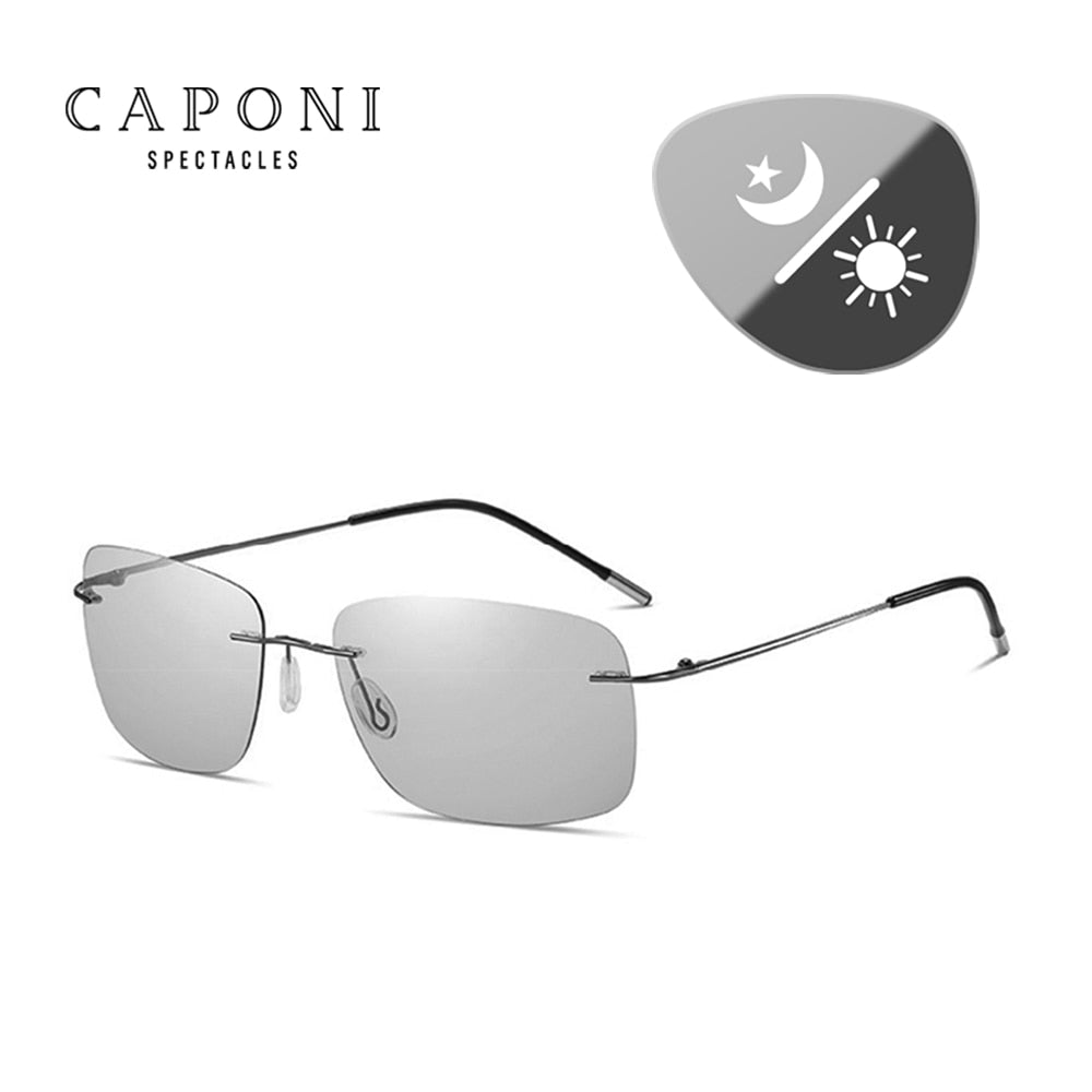 1 CAPONI Square Sun Glasses For Men Polarized - bertofonsi