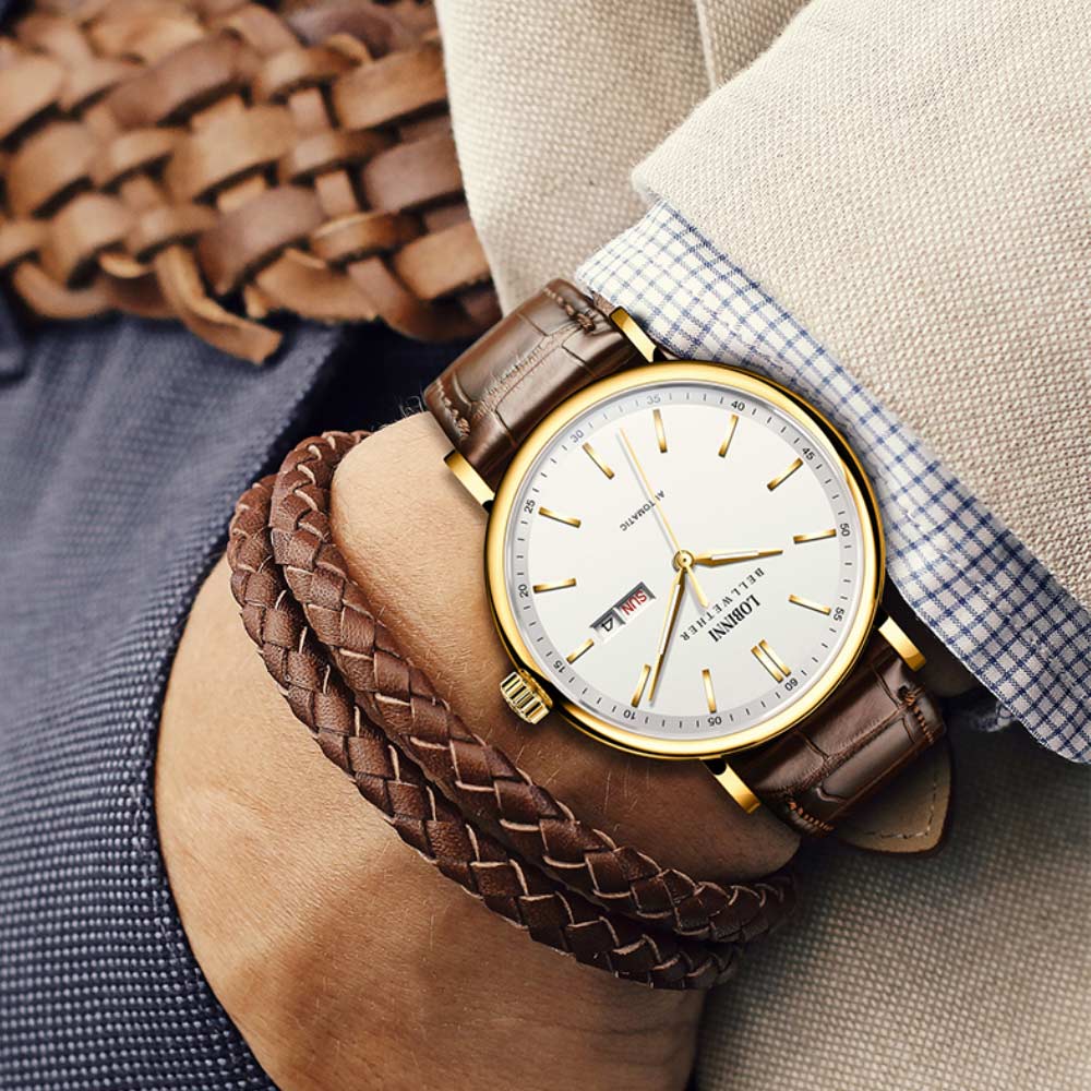 Lobinni Automatic Men Watch Top Luxury Brand Haiou Movement Men Wristwatch Clock Classic relógio masculino Sapphire 12025 - bertofonsi