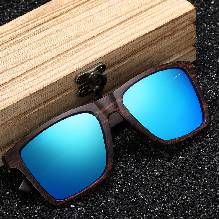 GM Wooden Sunglasses Women Sunglasses Men Polarized Fashion Flat Lens Square Frame Eyewear UV400 Colorful Sun Glasses - bertofonsi