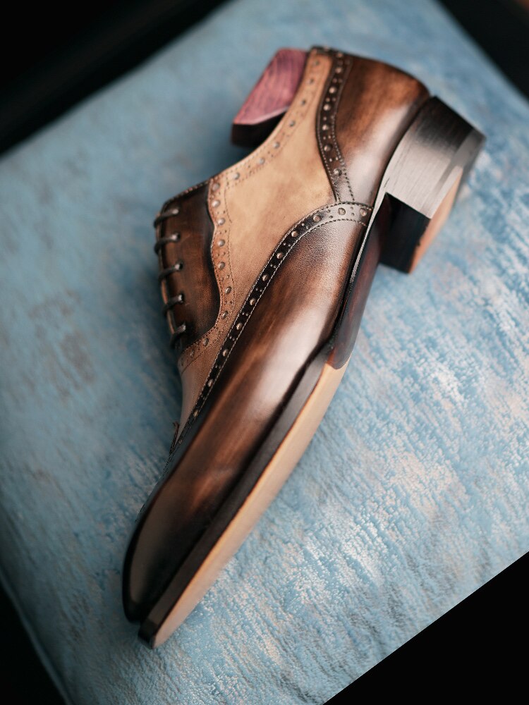 Cie Fiddle-Back Beveled Waist Mens Dress Shoes Real Leather High Quality Wedding Shoes Formal Italian Design Shoes Handmade OX54 - bertofonsi