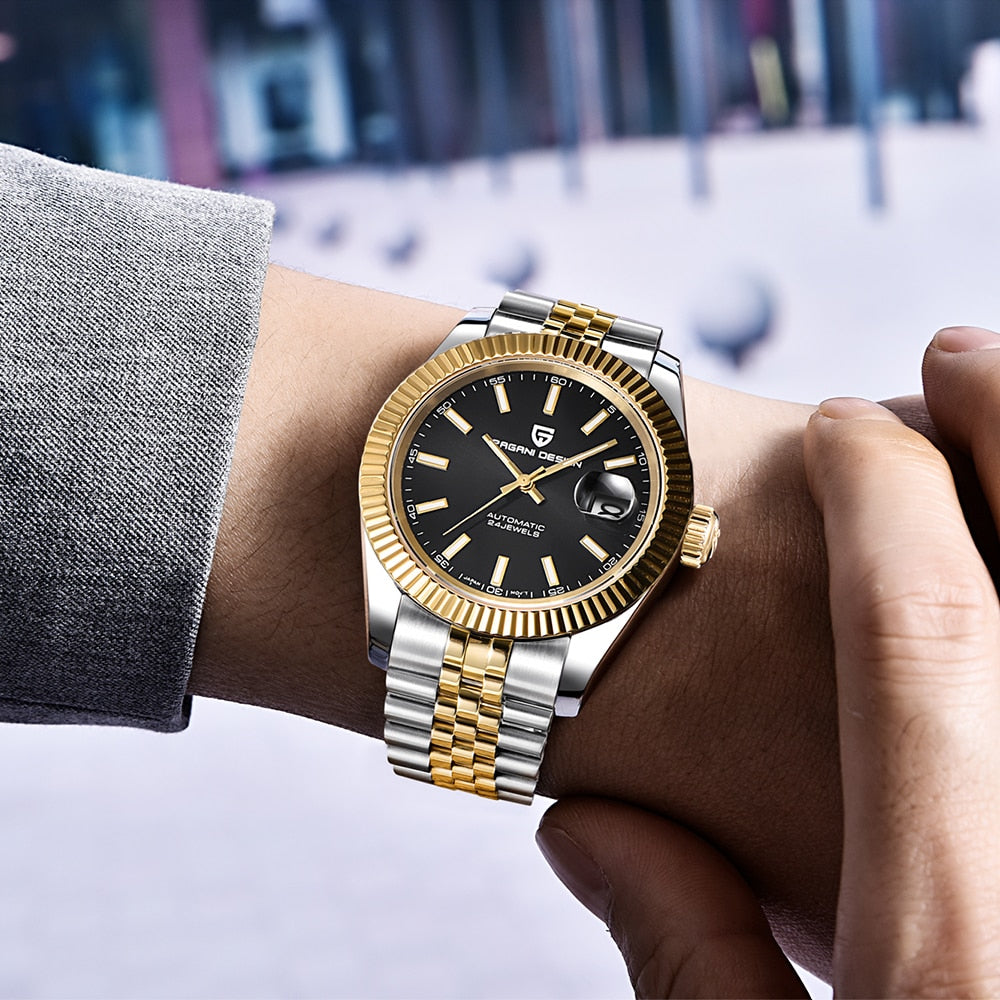 PAGANI DESIGN Luxury Men Watch Stainless Steel Waterproof Mechanical Watch Fashion Sports Watch Men Automatic Watch relogio - bertofonsi