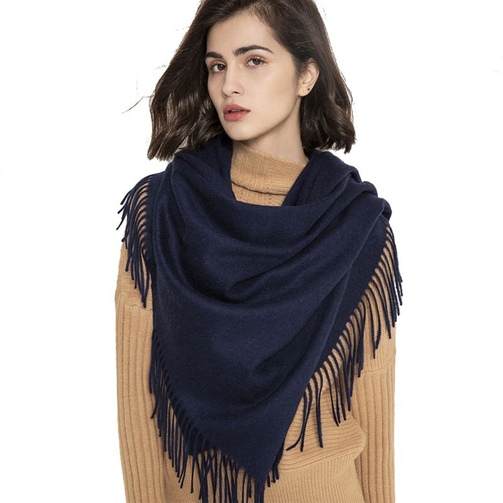 100% Wool Scarf Women Thickening Cashmere Winter Scars Shawls Fashion  Female Pashmina Scarves Oversized Keep Warm Warps 300g - bertofonsi
