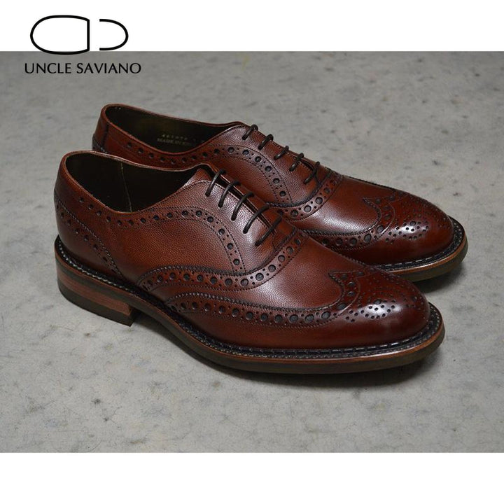 Uncle Saviano Oxford Brogue Designer Dress Best Men Shoes Wedding Business Style Man Shoe Luxury Leather Handmade Shoes for Men - bertofonsi