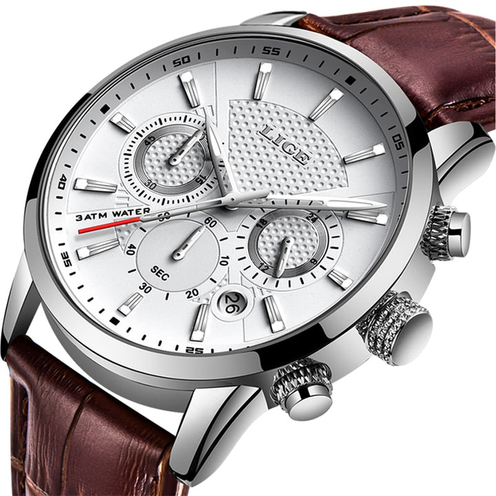 LIGE Top Brand Luxury Fashion New Leather Strap Quartz Men Watches Casual Date Business Male Wristwatches Homme Montre Clock+Box - bertofonsi