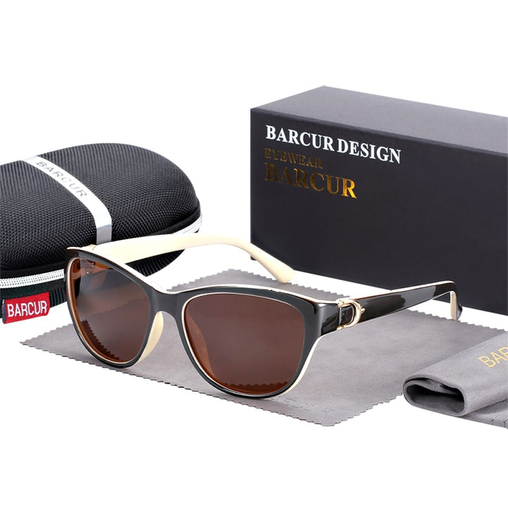 BARCUR  TR90 Ladies sunglasses Gradient UV400 Cat Eye Sun Glasses Polarized lunette de soleil femme - bertofonsi