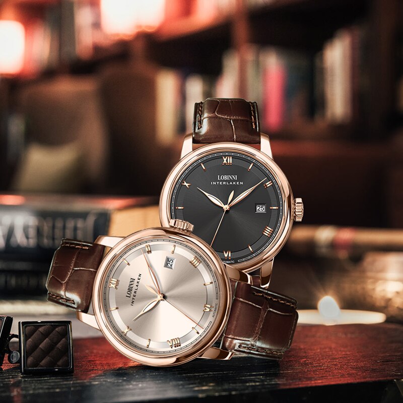 Switzerland LOBINNI Men Watches Luxury Brand Perpetual Calender Japan MIYOTA Auto Mechanical Men's Clock Sapphire Leather - bertofonsi