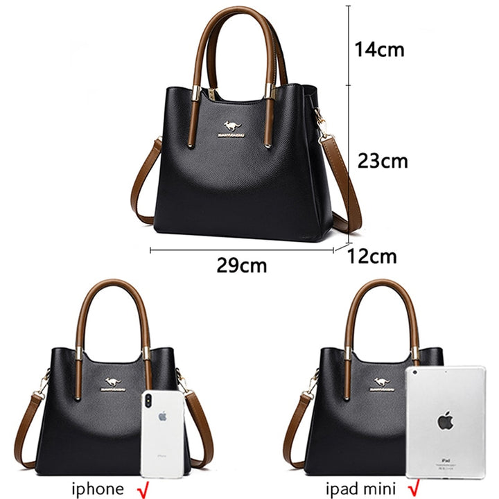 Leather Casual Crossbody Bags for Women 2021 Ladies Luxury Designer Tote Handbag Top-Handle High Quality Shoulder Bag Sac A Main - bertofonsi