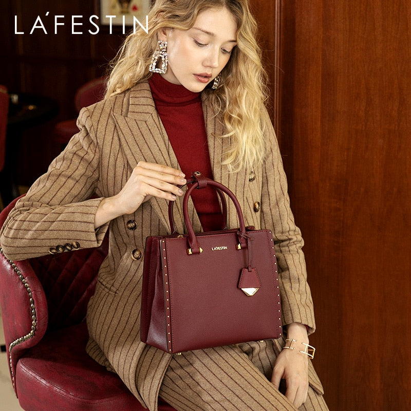 LA FESTIN 2022 New Women Leather Tote Bags Luxury Multifunctional Versatile Ladies Fashion Shoulder Crossbody Designer Handbag - bertofonsi