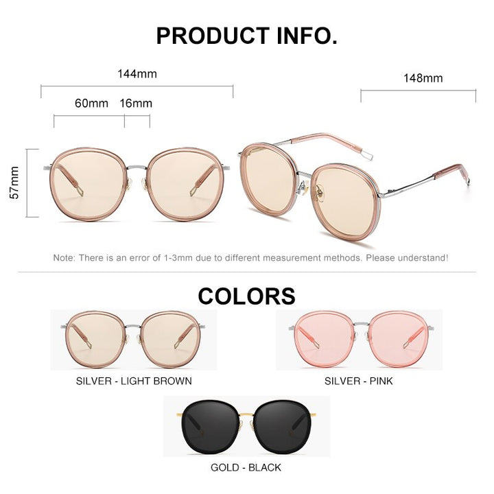 CAPONI Round Women's Sunglasses Fashion Vintage Designer Accessories Eyewear Trendy Brand Sun Glasses For Women UV Protect CP118 - bertofonsi
