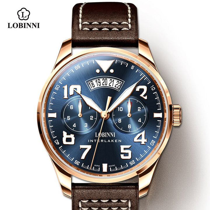 Lobinni New Luxury Brand Automatic Mechanical Men's Watch Sapphire Crystal Stainless Steel Miyota 9122 Waterproof 50MM  Clock - bertofonsi