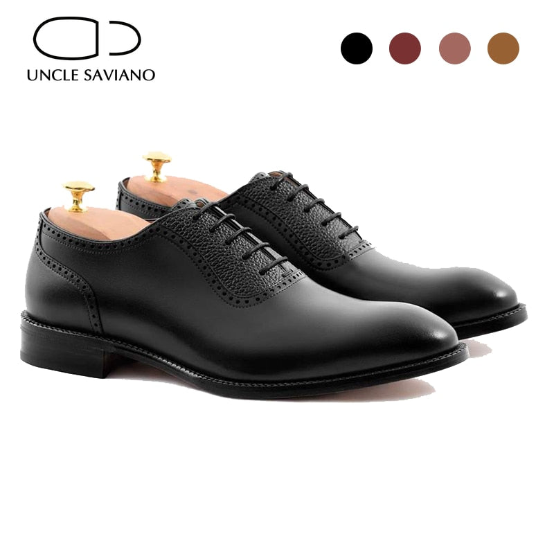 Uncle Saviano Oxford Wedding Men Dress Shoes Fashion Designer Handmade Man Shoe Best Office Genuine Leather Business Mans shoes - bertofonsi