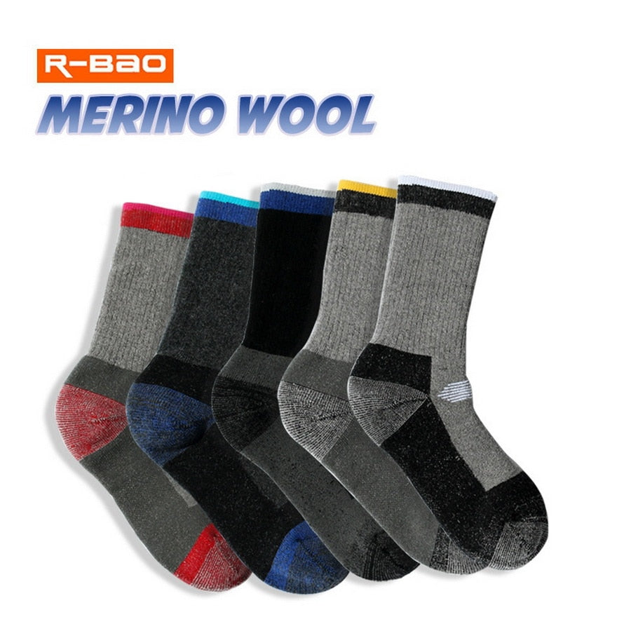 2 Pairs Merino Wool Thermal Socks For Men Women Winter Keep Warm Ski Hiking Socks Sports Outdoor Thermosocks Thicken M L XL - bertofonsi