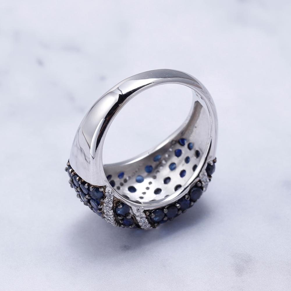 GEM&#39;S BALLET Natural Blue Sapphire Ring 925 sterling silver Natural Gemstone Rings For Women Gift Vintage Fine Jewelry - bertofonsi