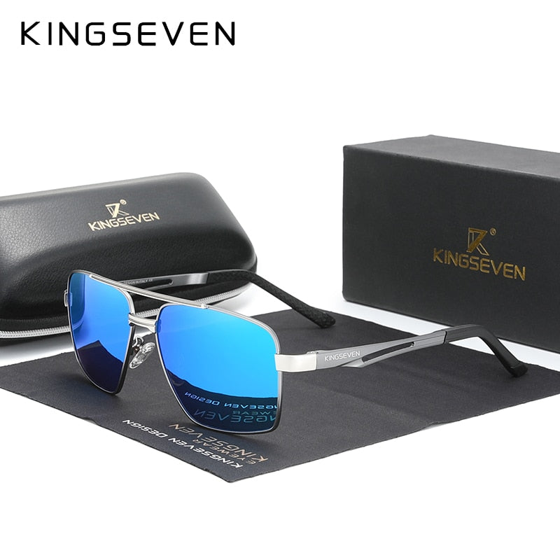 KINGSEVEN 2021 Brand Men's Aluminum Sunglasses Polarized Men Mirror Male Sun Glasses Sports Eyewear Driving Oculos de sol N7755 - bertofonsi