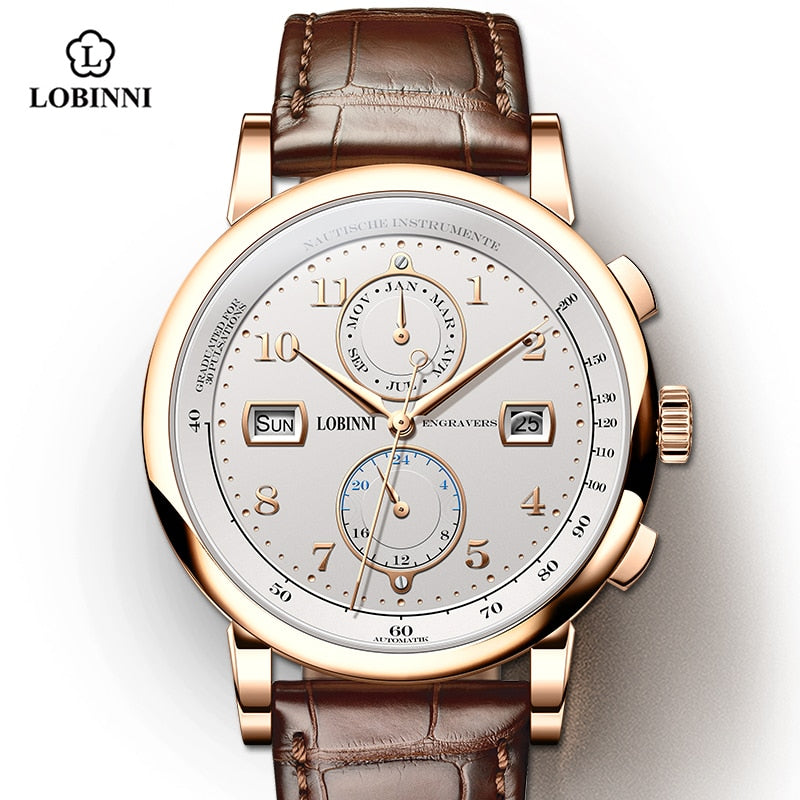 SEAGULL Movement Mechanical Man Watch Automatic Waterproof 50M Male Clock Genuine Leather Business Fashion Masculino Wrist Watch - bertofonsi