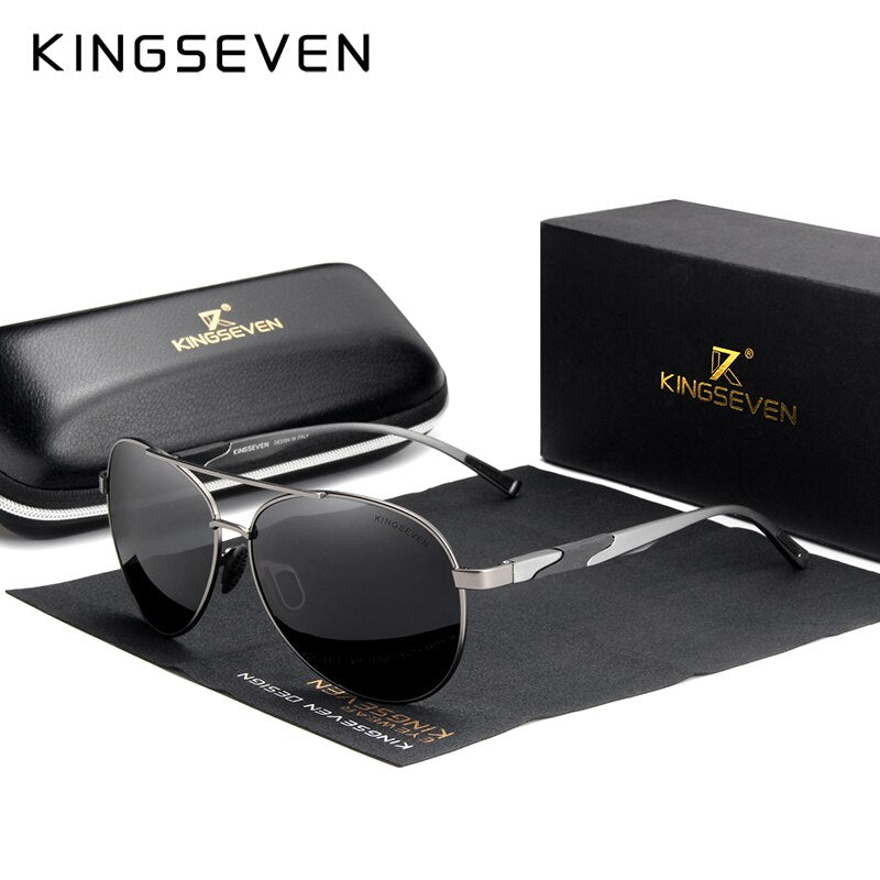 3PCS Combined Sale KINGSEVEN Brand Design Sunglasses Men Gray Polarized Mirror Lens UV Protection Oculos De Sol - bertofonsi