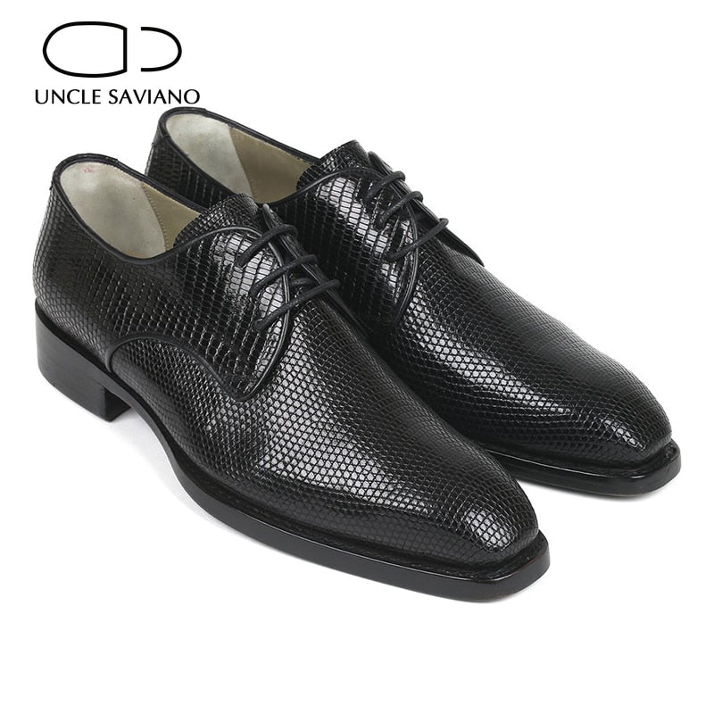 Uncle Saviano Derby Bridegroom Dress Formal Office Best Men Shoes Fashion Lace-Up Genuine Leather Business Designer Man Shoes - bertofonsi