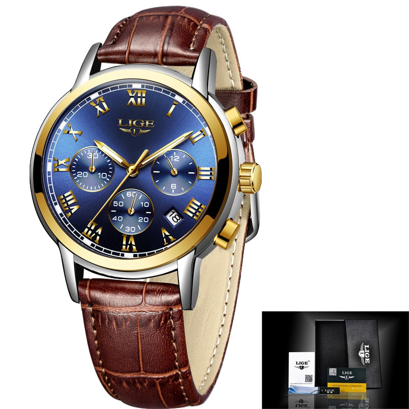 Luxury Brand LIGE Rose Gold Watches For Women Quartz Wrist watch Fashion Ladies Bracelet Waterproof Watch Clock Relogio Feminino - bertofonsi