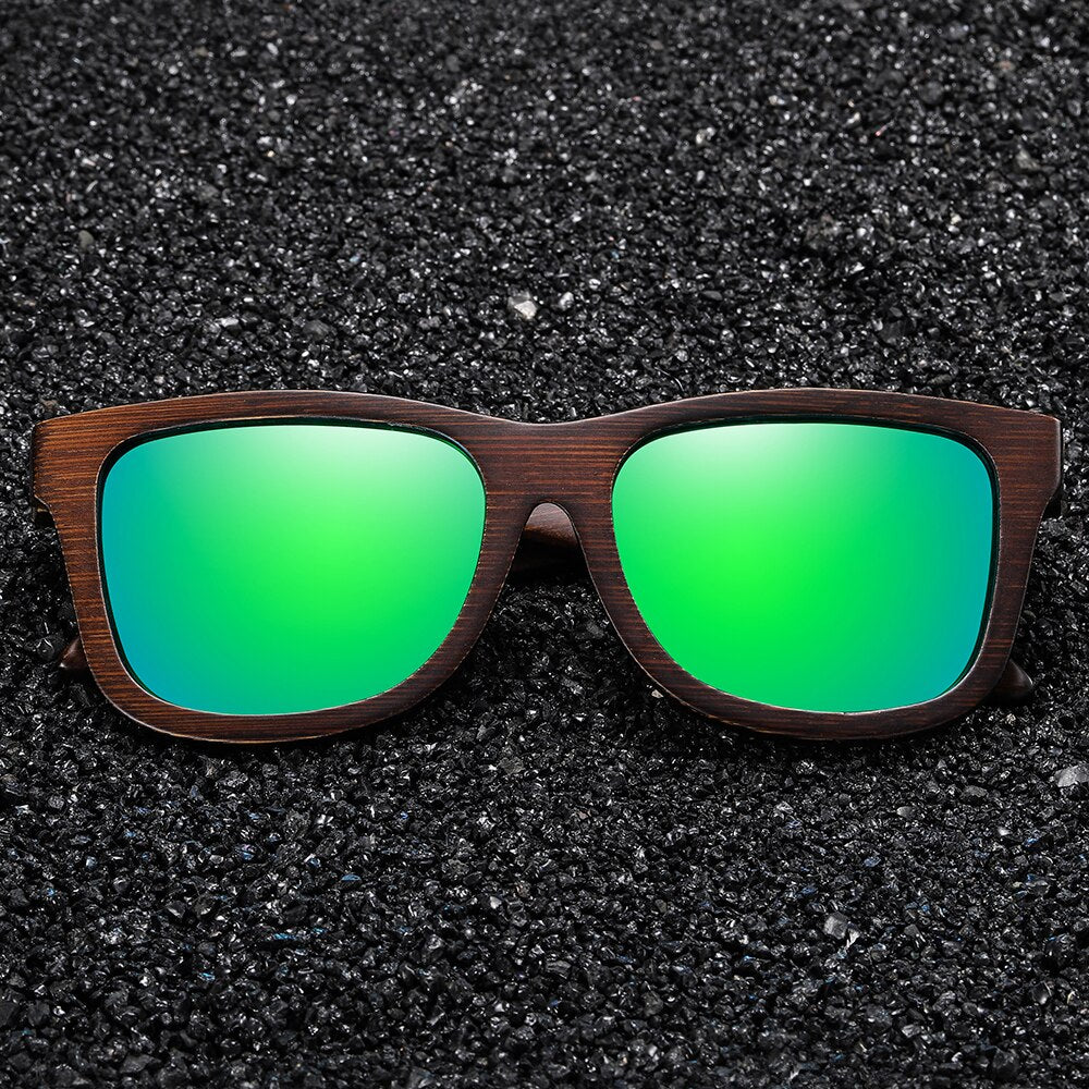 EZREAl New Fashion Bamboo Wood Polarized Sunglasses Driving Square Style Sun Glasses Male Goggle UV400 Women Men Brand Designer - bertofonsi