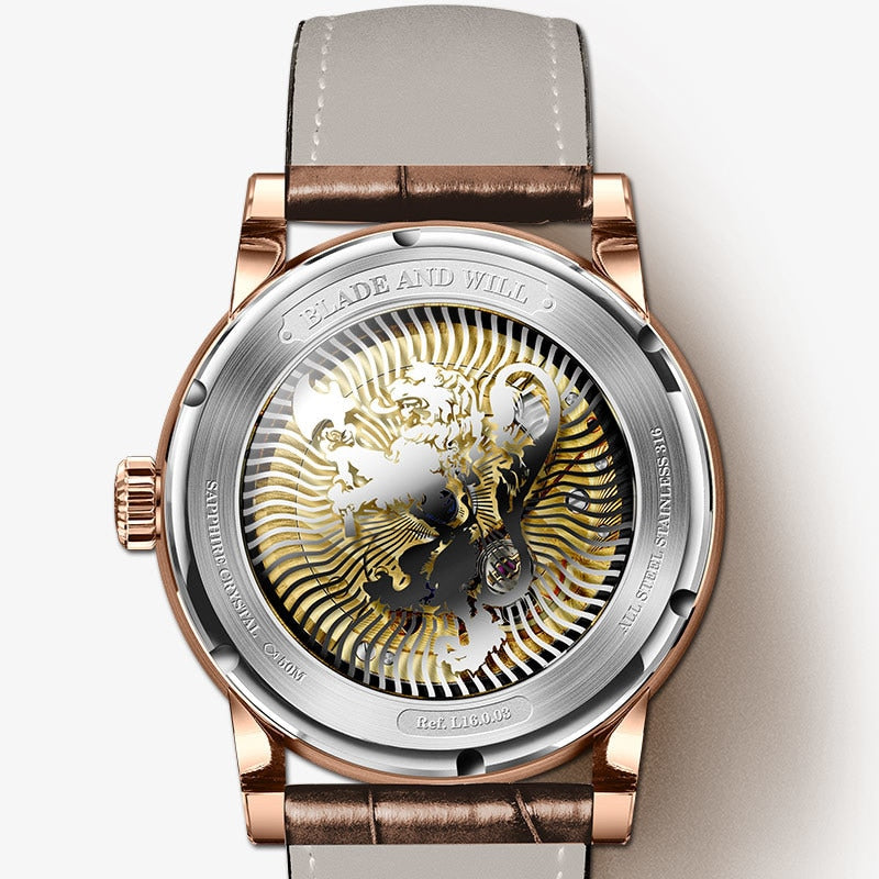 New LOBINNI Luxury Brand Seagull ST16K3-3A Automatic Mechanical Men's Watches Sapphire World Time 50M Waterproof Clocks L16003-5 - bertofonsi
