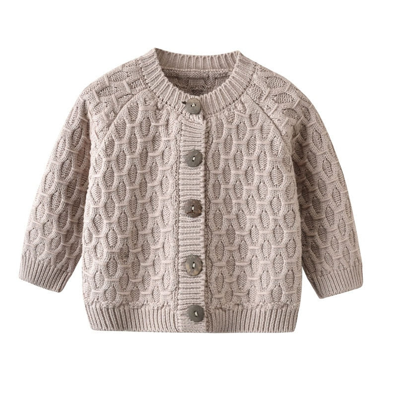 IYEAL Newest Baby Sweater Knitted Boys Girls Toddler Solid Sweater Handmade Infant Single Breasted Cardigan Kids Newborn Clothes - bertofonsi