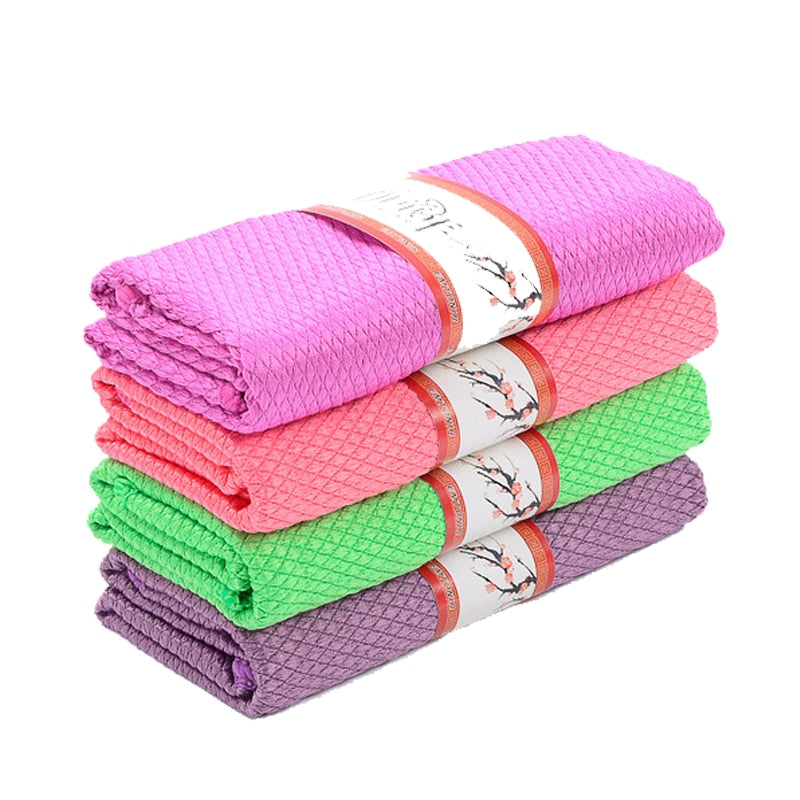 3pcs/lot Soft Microfiber Cleaning Towel Household Kitchen Absorbable Glass Kitchen Cleaning Cloth Car Dish Towel Window Clean - bertofonsi